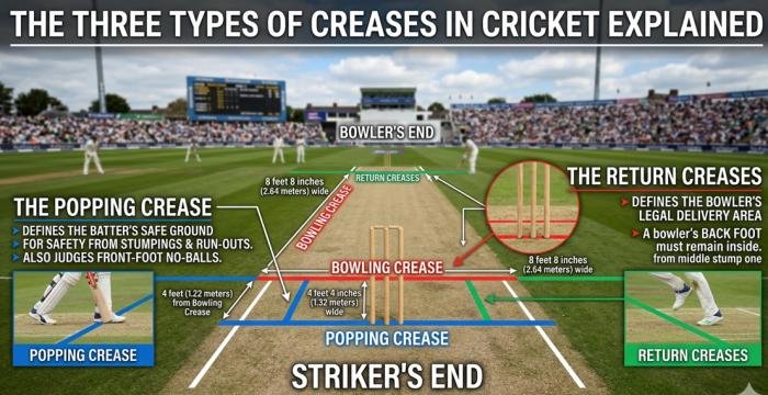 how many creases are there in cricket?