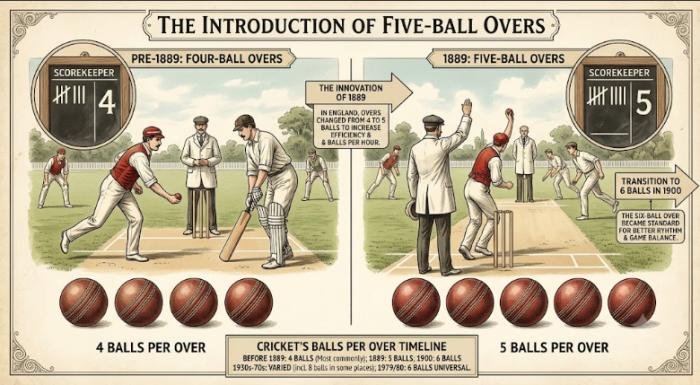 how many balls were originally there in one test over?