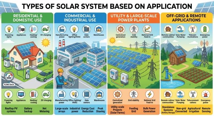 Types of Solar System: Types, Uses, Benefits & Costs 2 types of solar system