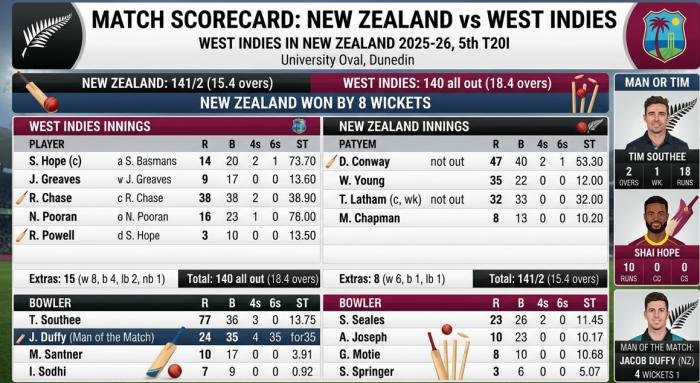 new zealand national cricket team vs west indies cricket team match scorecard